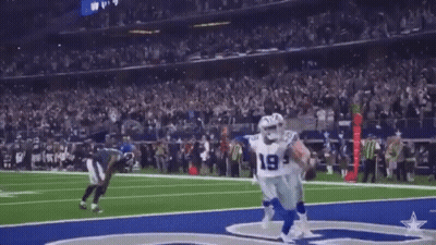 Cowboys Players Number 19 And 9 Running GIF
