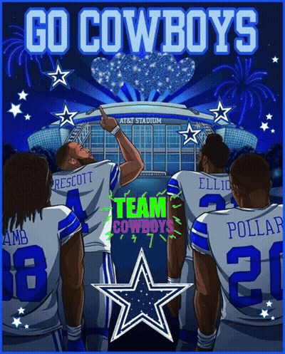 Cowboys Players Standing In Front Of Stadium GIF