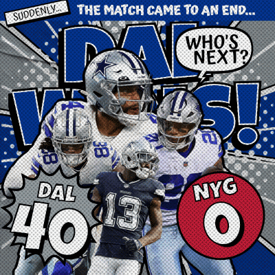 Cowboys Poster Saying Match Ended Who's Next NYG GIF