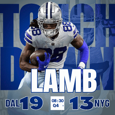 Cowboys Running Back Lamb Poster GIF