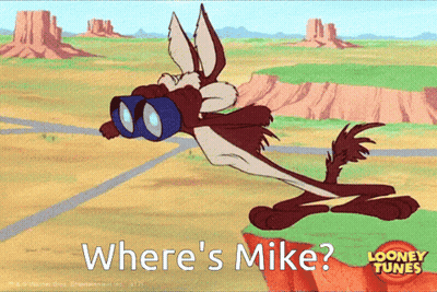 Coyote With Binoculars Saying Where's Mike GIF