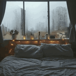 Cozy Bedroom Rainy Day GIF
