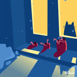 Cozy Cat Treats Snow Shadow GIF