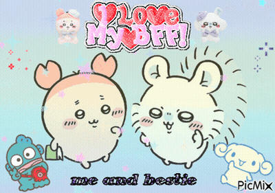 Crab And Hamster I Love My BFF GIF