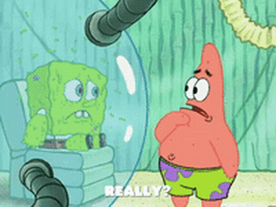 Crab And Squidward Looking Out Window GIF
