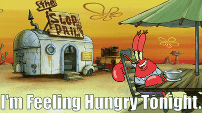 Crab At Picnic Table Feeling Hungry Tonight GIF