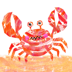 Crab Cartoon Watercolor Art