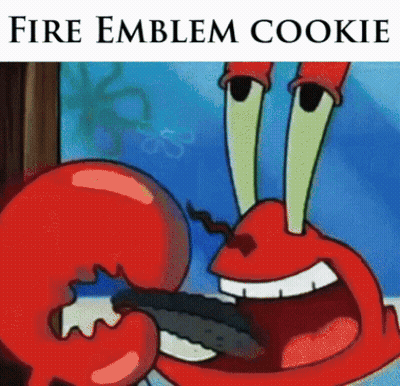 Crab Eating Fire Emblem Cookie GIF