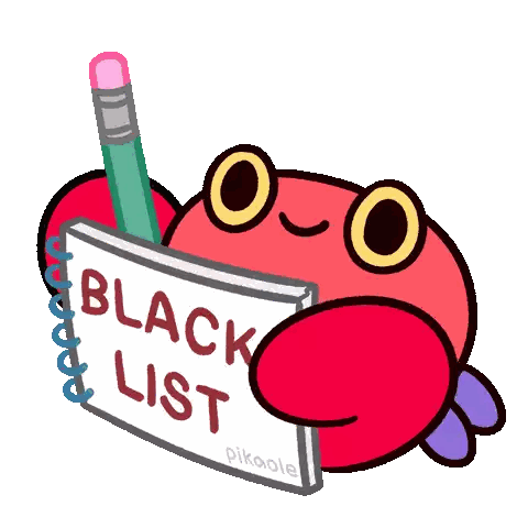 Crab Holding Pencil And Blacklist Sticker