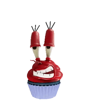 Crab Leg Cupcake With Green Leaf GIF
