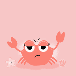 Crab Pink Kawaii Cartoon