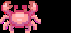 Crab Pink Pixel Art