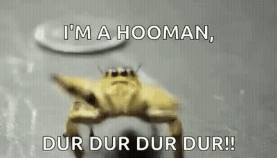 Crab Saying I'm A Hooman Dur Dur Dur GIF