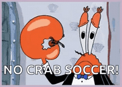 Crab Saying No Crab Soccer GIF