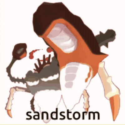 Cangrejo con tormenta de arena GIF