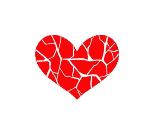 Cracked Red Heart Sticker