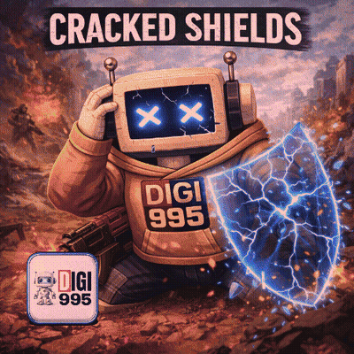 Cracked Shields Poster Robot With Shield GIF