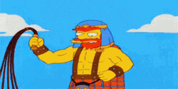 Cracking The Whip Groundskeeper Willie GIF