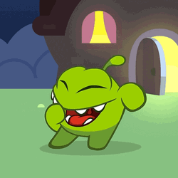 Cracking Up Om Nom GIF