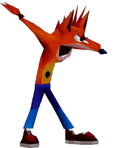 Crash Bandicoot From Crash Bandicoot Is Doing A Dab Sticker