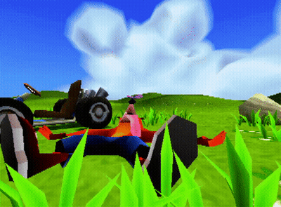 Crash Bandicoot Lying In Grass GIF