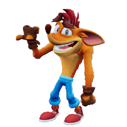 Crash Bandicoot Panting Pointing Thumb GIF