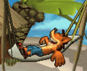 Crash Bandicoot Snore Sleep Hammock GIF