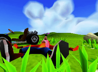 Crash Bandicoot Tongue Out Resting On Grasses GIF