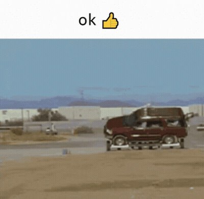 Crashed Car Saying Ok GIF