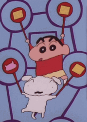 Crayon Shin Chan And Shiro Dancing GIF
