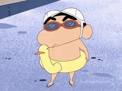 Crayon Shin Chan Duck Floater GIF
