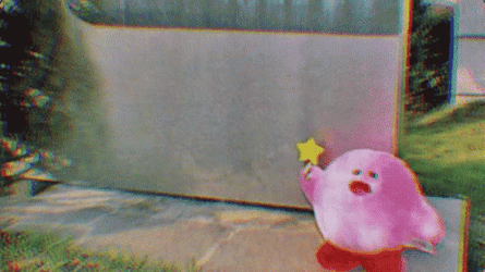 Crazy Axolotl And Kirby Got Big Mouth GIF