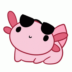 Crazy Axolotl Holding Knife GIF