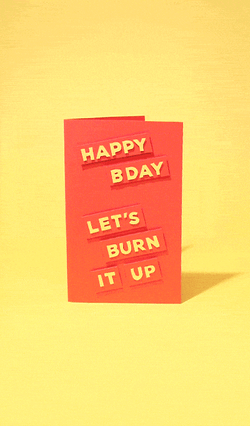Crazy Birthday Burning Out Animated Art GIF
