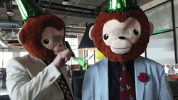 Crazy Birthday Party Monkey Head GIF