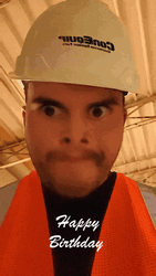 Crazy Birthday Silly Face Hard Hat GIF