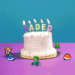 Crazy Birthday Super Mario Characters Spinning GIF