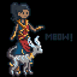 Crazy Cat With Human Pixel Art GIF