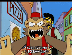 Crazy Chimp Attacking Musician The Simpsons GIF
