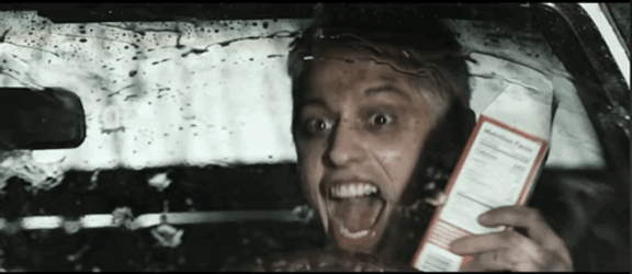 Crazy Driver Holding Box Of Milk GIF