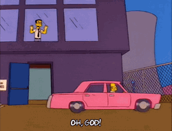 Crazy Driver Homer Simpson Crashing Another Car GIF