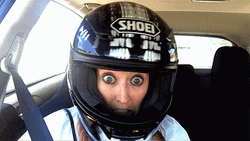 Crazy Driver Woman Wearing Helmet GIF