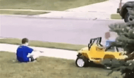 Crazy Driving Hitting A Kid GIF