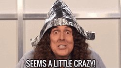 Crazy Guy Wearing Tin Foil Hat GIF