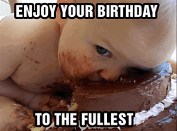 Crazy Kid Diving In Birthday Cake GIF