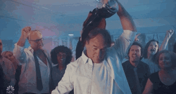 Crazy Man Drench Self With Coffee GIF