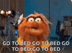 Crazy Muppet Go To Bed Shouting