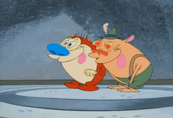 Crazy Ren And Stimpy Saw  GIF