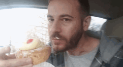Cream Pastry Man Eating