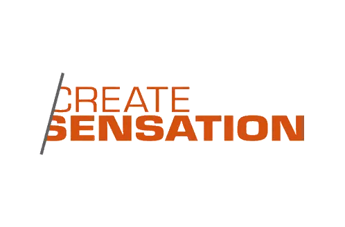 Create Sensation Logo In Orange Sticker
